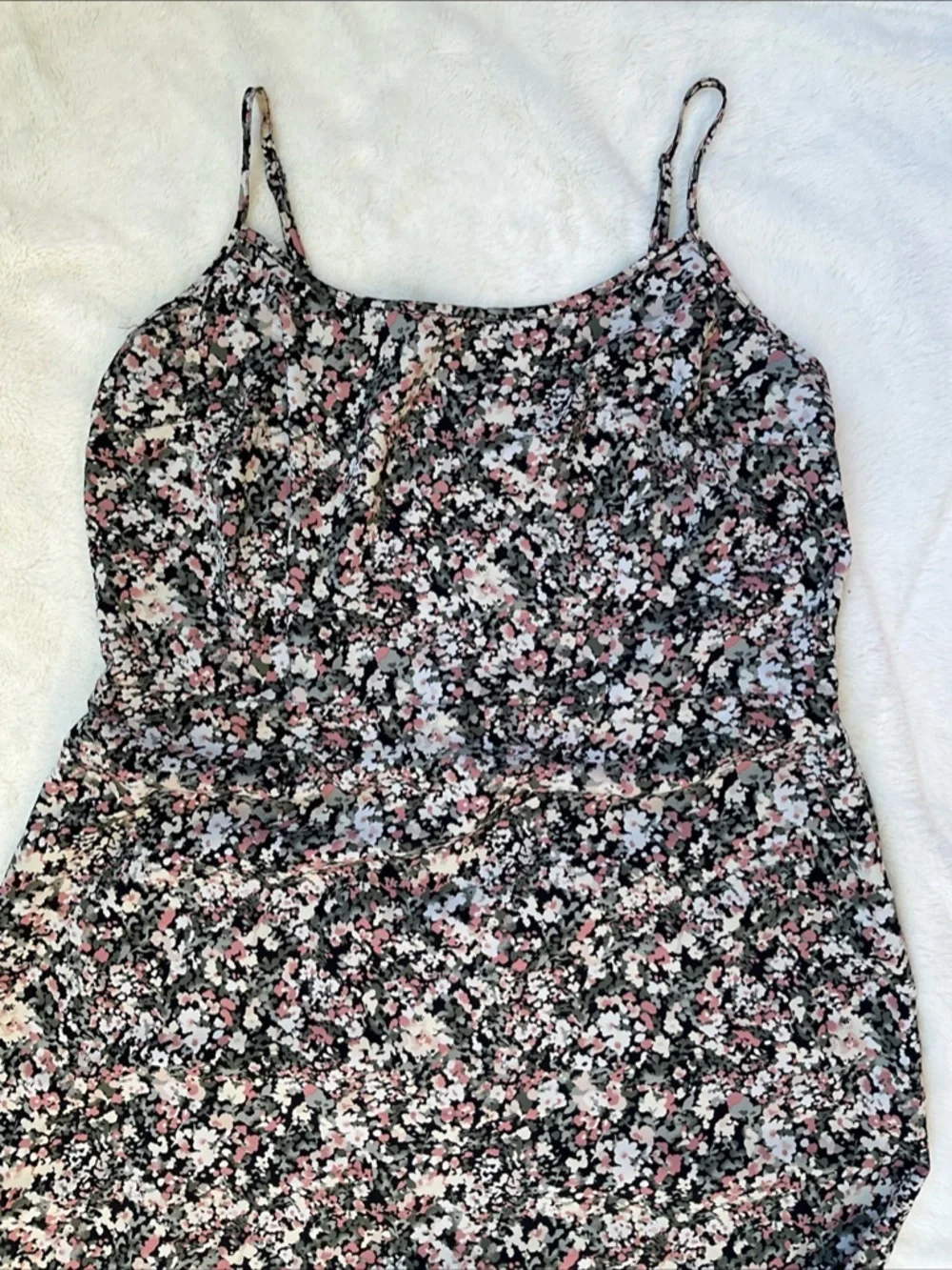 Abercrombie & Fitch Women's Floral Straps Sleeveless Maxi Dress Slit Stretch XLT